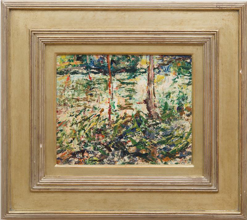 Appraisal: ATTRIBUTED TO ERNEST LAWSON - POOL'S EDGE Oil on canvasboard