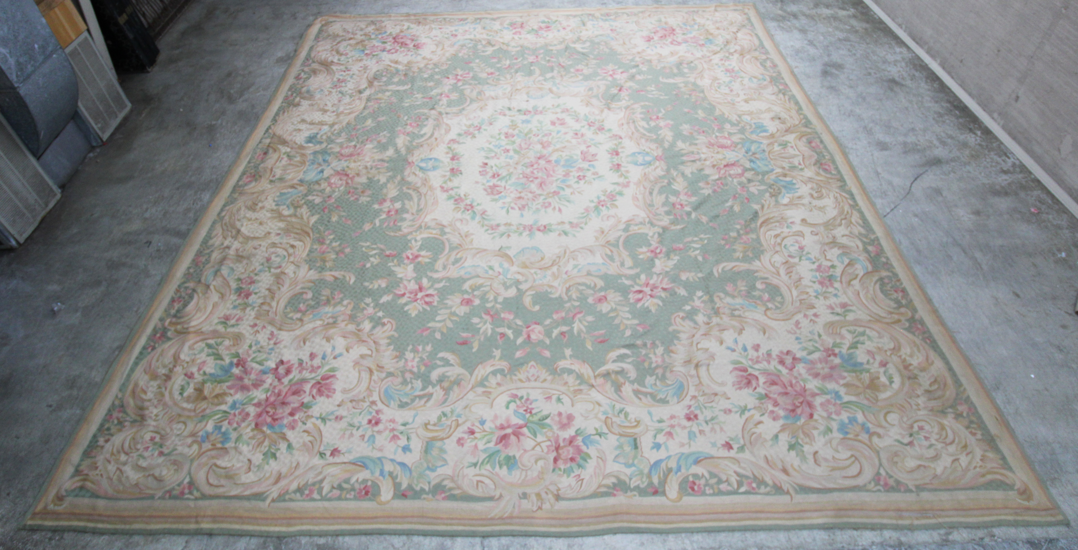 Appraisal: PALACIAL CHAIN STITCHED AUBUSSON PATTERN RUG Palacial chain stitched Aubusson