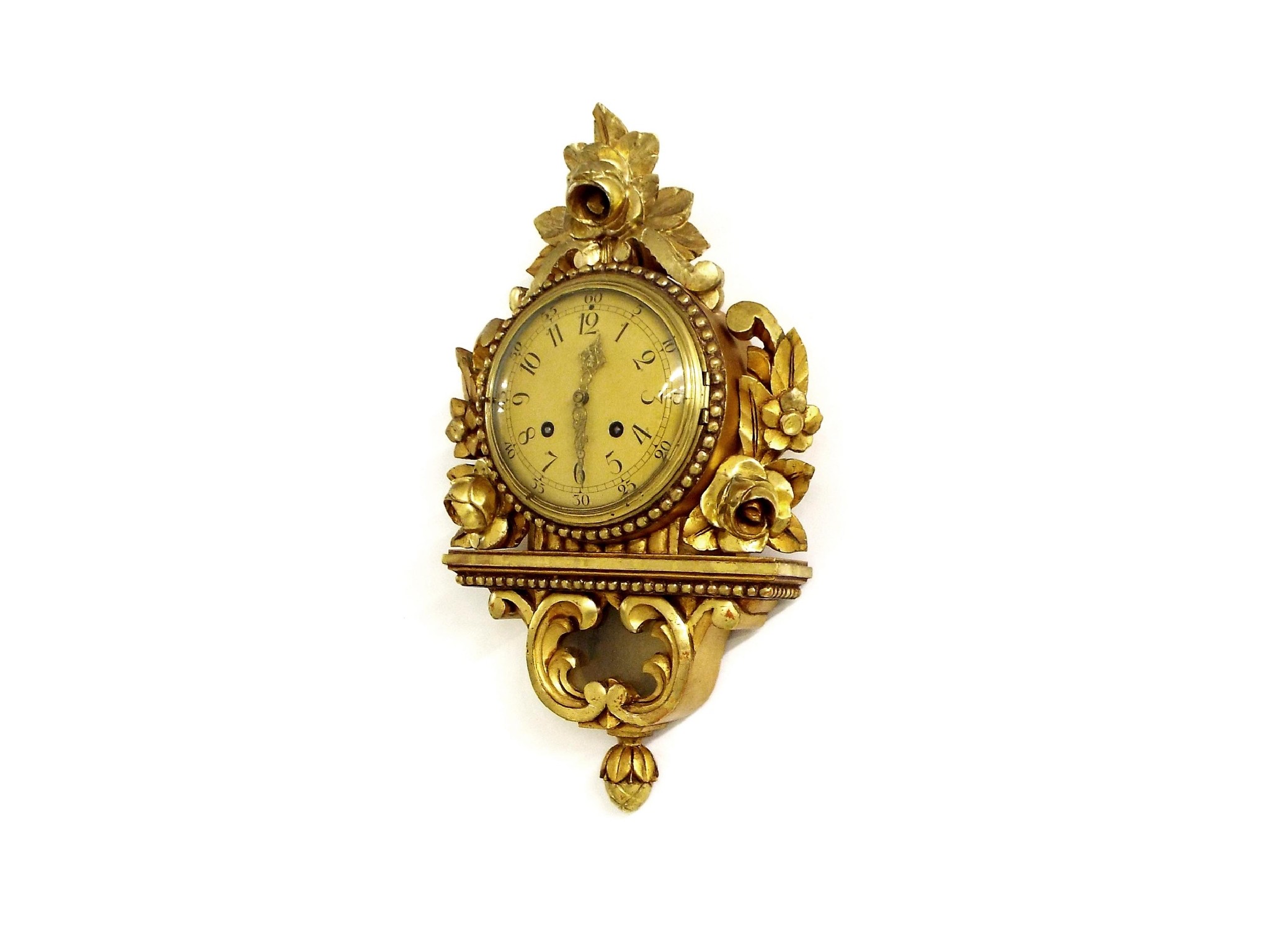 Appraisal: Reproduction giltwood two train cartel clock high