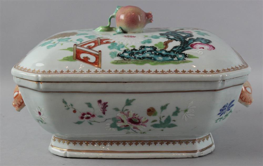 Appraisal: CHINESE EXPORT FAMILLE ROSE TUREEN AND COVER TH C of