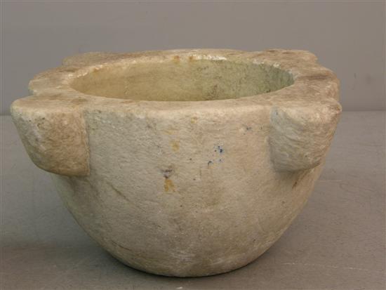 Appraisal: th century white marble mortar diameter