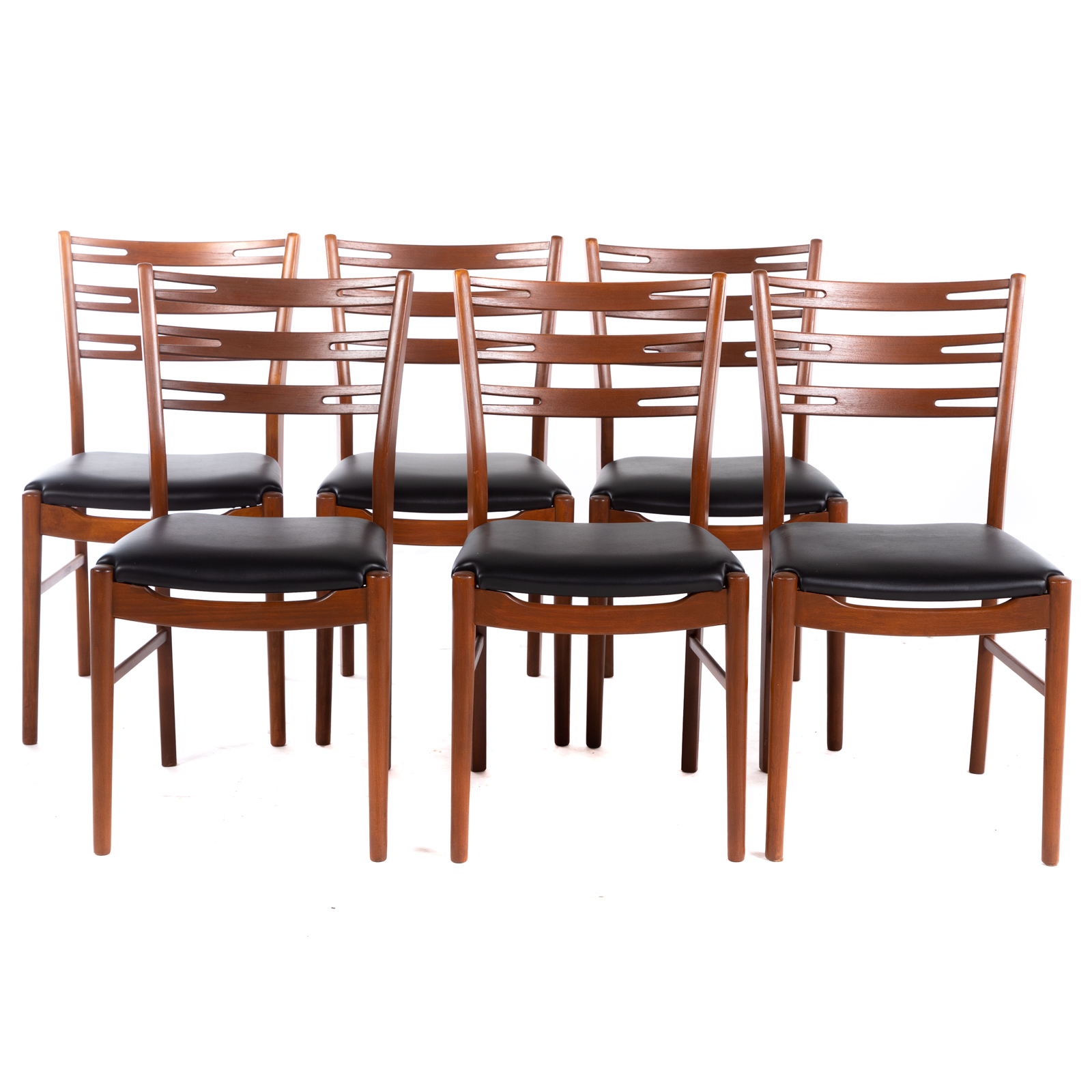 Appraisal: SIX DANISH MODERN TEAK CHAIRS BY FARSTRUP Mid-century teak chairs