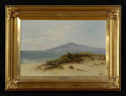 Appraisal: WILLAIM LANGLEY - SAND DUNES OCEAN AND MOUNTAINS Oil on