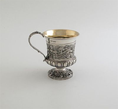 Appraisal: A George IV decorative 'Christening mug' of campana form with