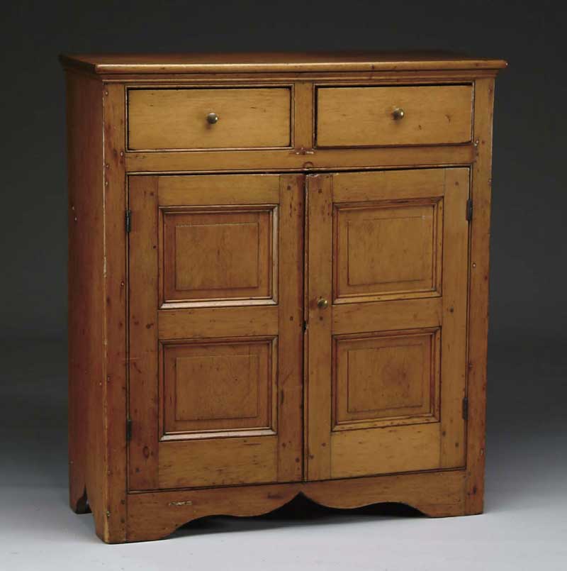 Appraisal: GOOD EARLY TWO DRAWER OVER TWO DOOR CUPBOARD The small