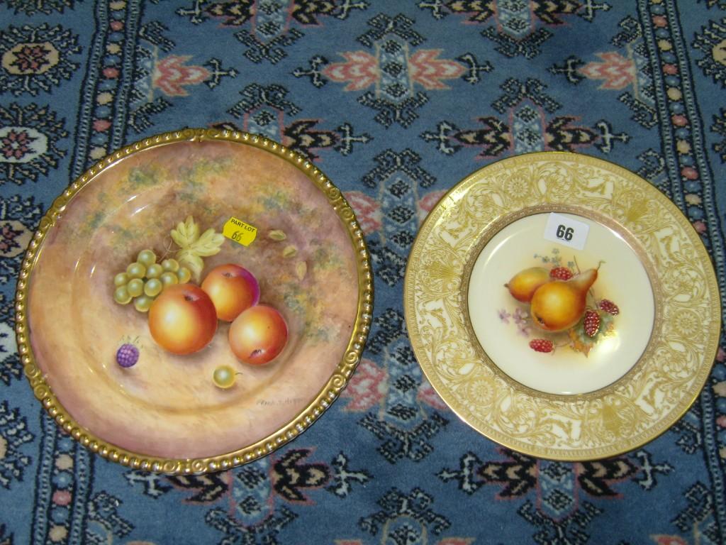 Appraisal: A Royal Worcester dessert plate with painted central panel of