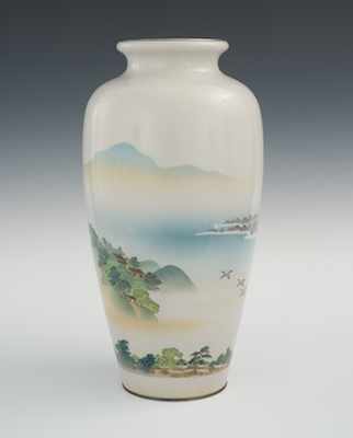 Appraisal: A Large Cloisonne Musen Shippo Scenic Vase Mark of Ando