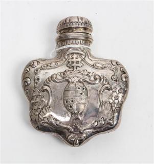 Appraisal: A French Silver Scent Flask makers mark obscured the body