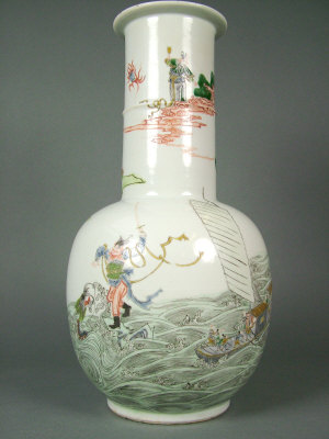 Appraisal: Chinese vase enamelled in colours with a figure fighting a