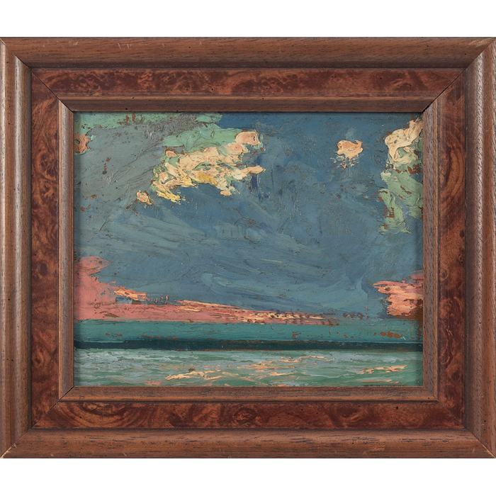 Appraisal: F R Halliday Canadian -after Abstract Coastal Scene oil on