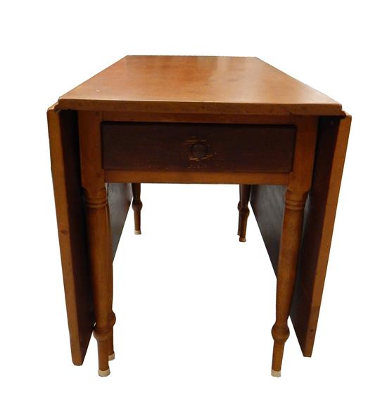 Appraisal: Sheraton single drawer gateleg dining table refinished deep oblong drop