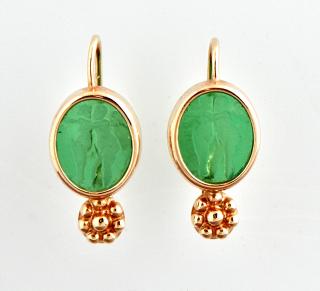 Appraisal: Pair of Italian K Yellow Gold Earrings each wit Pair