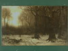 Appraisal: OOC - Winter Landscape with lone figure at sunset by