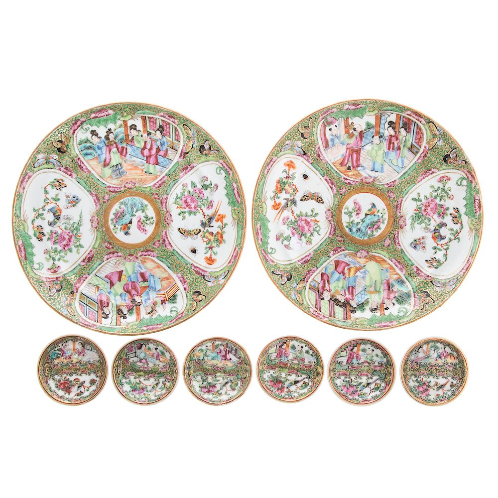 Appraisal: Chinese Export Rose Medallion Plates Butter Pats comprising a pair