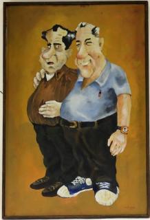 Appraisal: David Wenzel O C Richard Nixon Caricature Painting NEW YORK