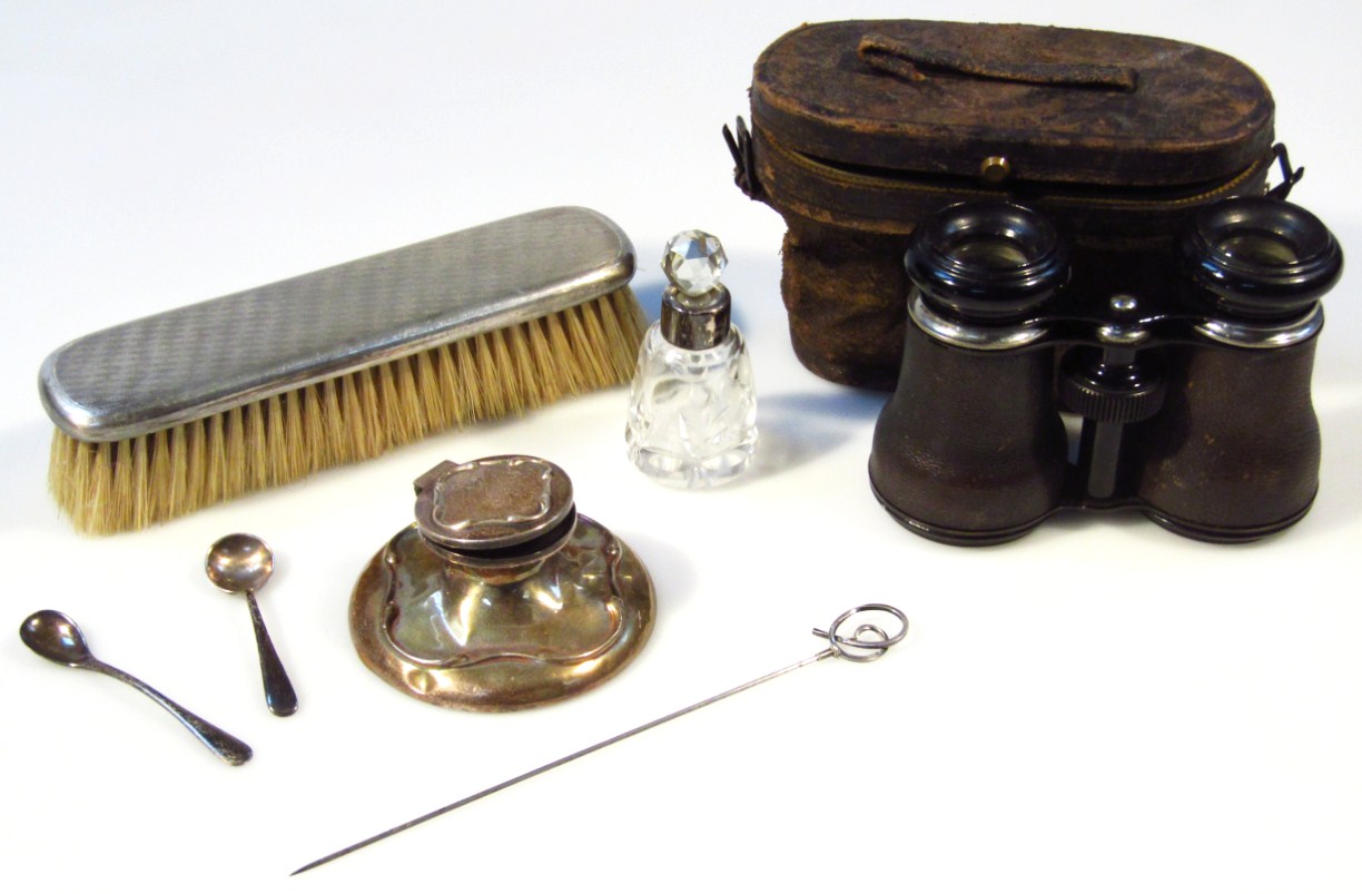 Appraisal: Various silver to include a clothes brush the oblong part