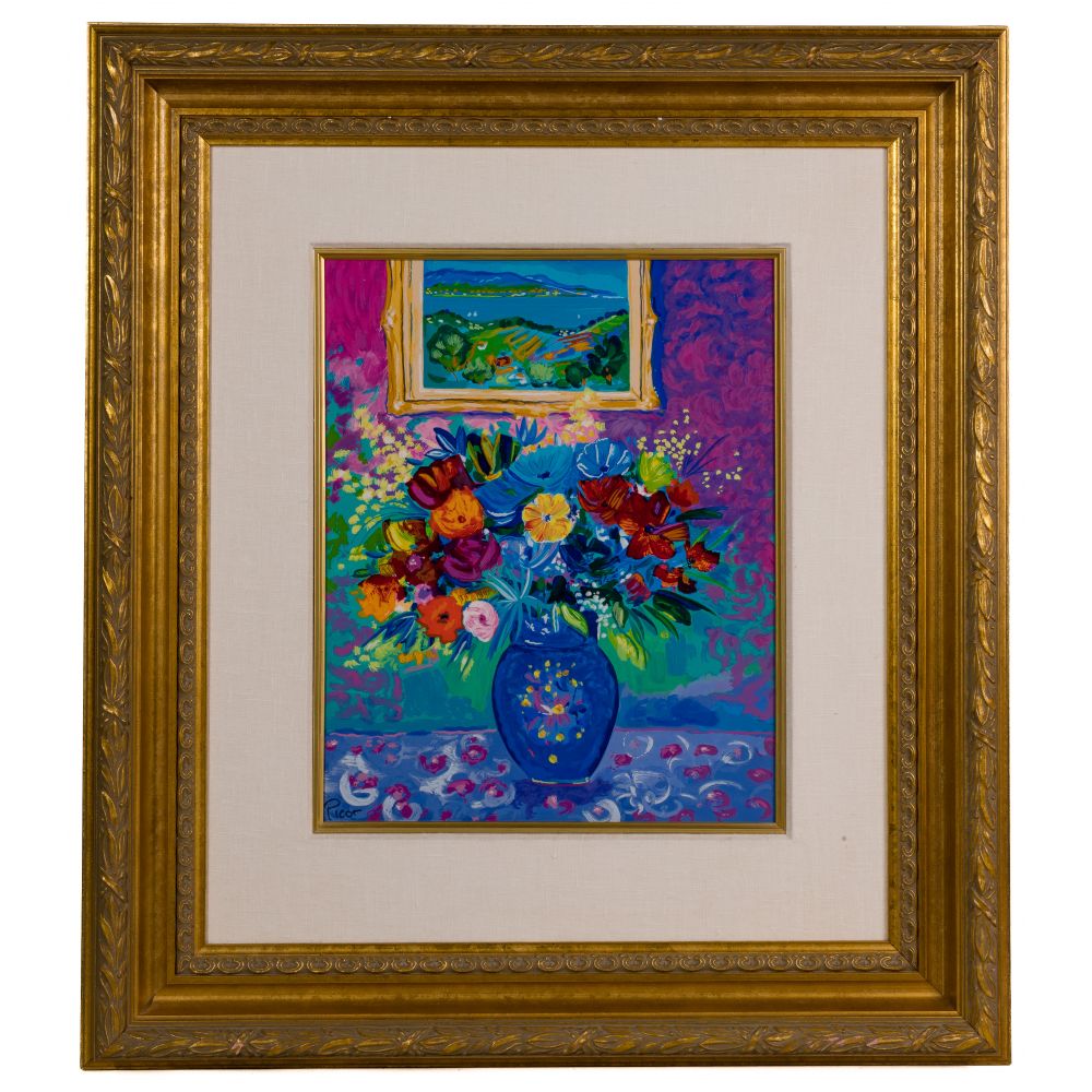 Appraisal: JEAN-CLAUDE PICOT FRENCH - LES FLEURS DU JARDIN EMBELLISHED SERIGRAPH