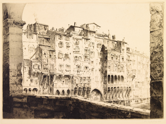 Appraisal: JOHN TAYLOR ARMS From the Ponte Vecchio Florence Etching and