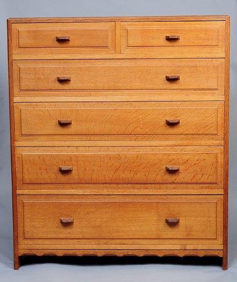 Appraisal: An oak chest by Bert Uzzell the rectangular top with