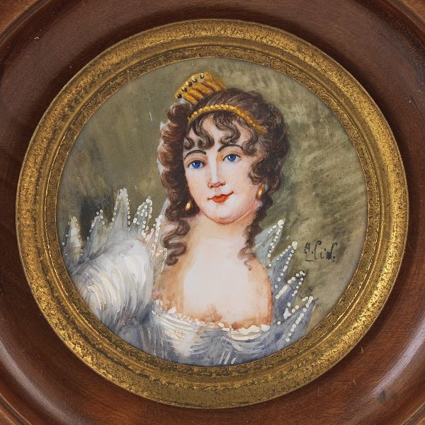 Appraisal: MINIATURE PORTRAIT OF JOSEPHINE DE BEAUHARNAIS portrait French hand painted