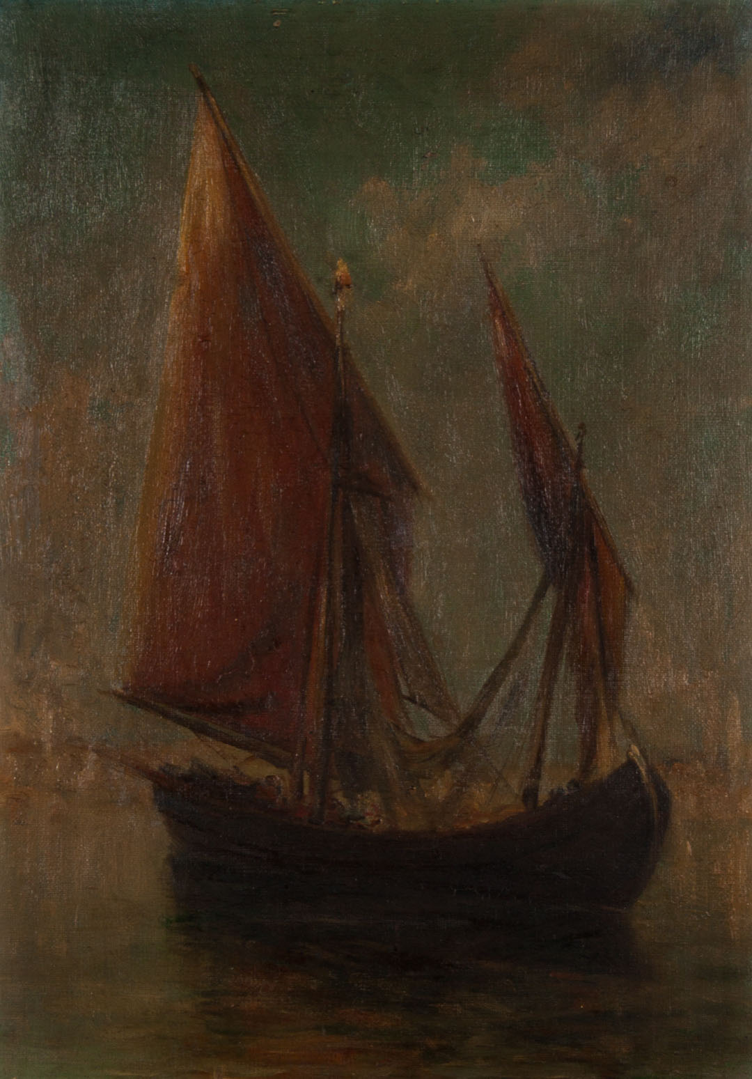 Appraisal: M H Buca Venetian Fishing Vessel oil on canvas Late