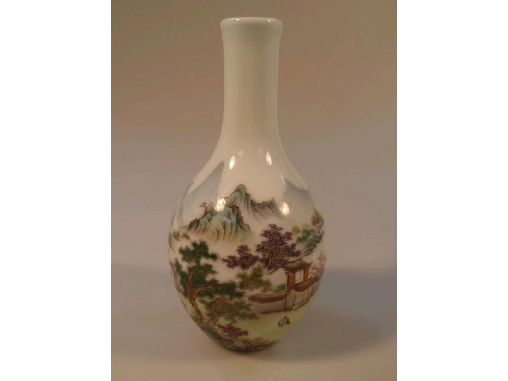 Appraisal: A Chinese bottle vase painted with a landscape by Zhang