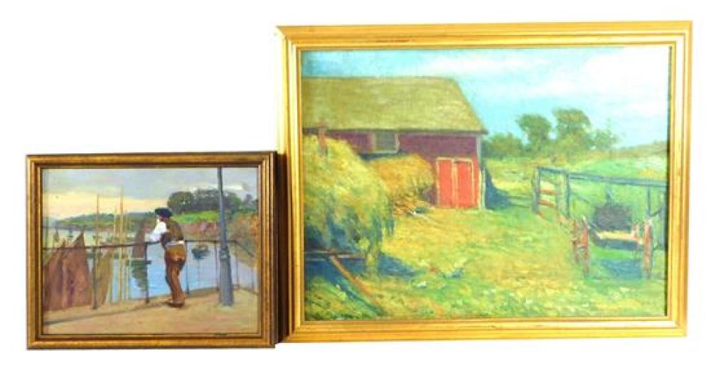 Appraisal: Carl Hirschberg Germany - two works untitled portrait and unsigned