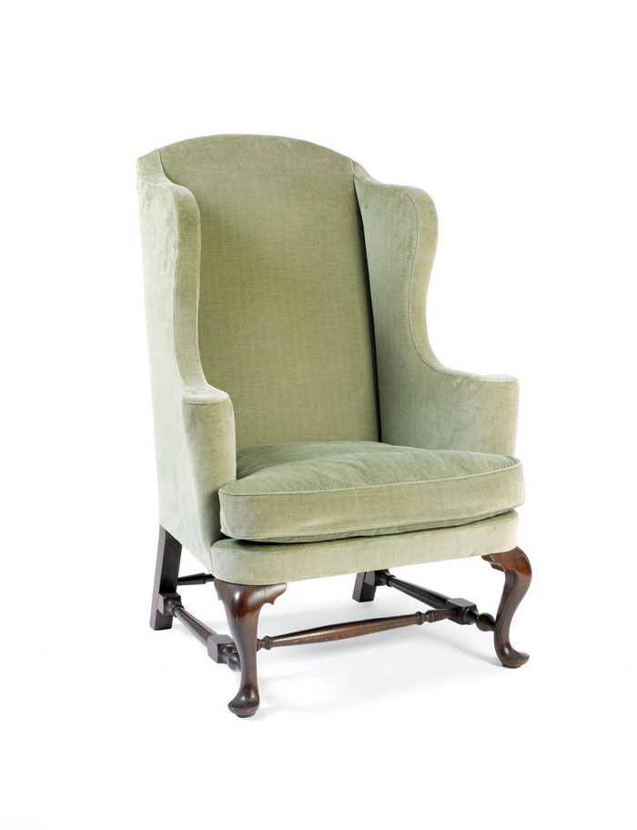 Appraisal: NEW ENGLAND QUEEN ANNE-STYLE WING CHAIR - With loose seat