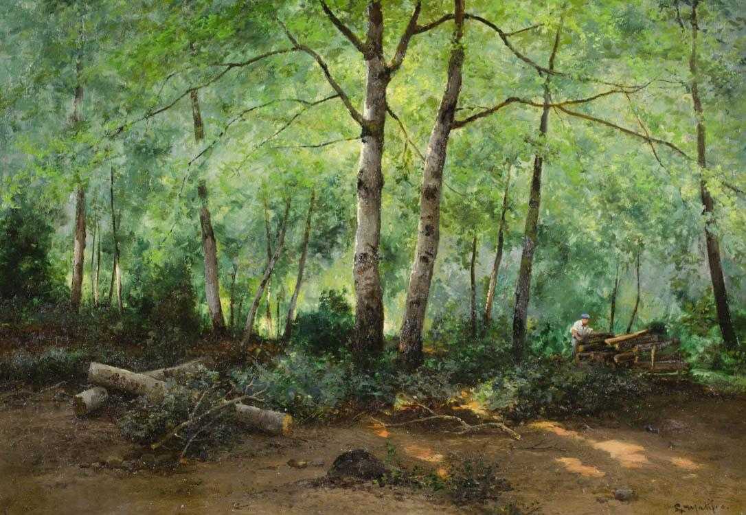 Appraisal: LOUIS REMY MATIFAS OIL ON CANVAS France - Forest interior