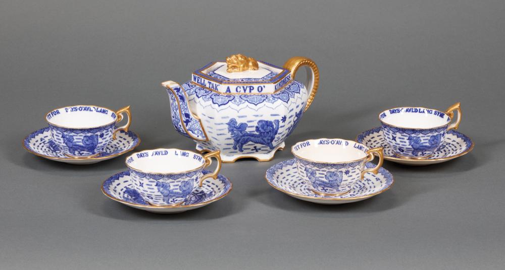 Appraisal: Copeland Spode Burns Pattern Porcelain Tea Service retailed by Tiffany