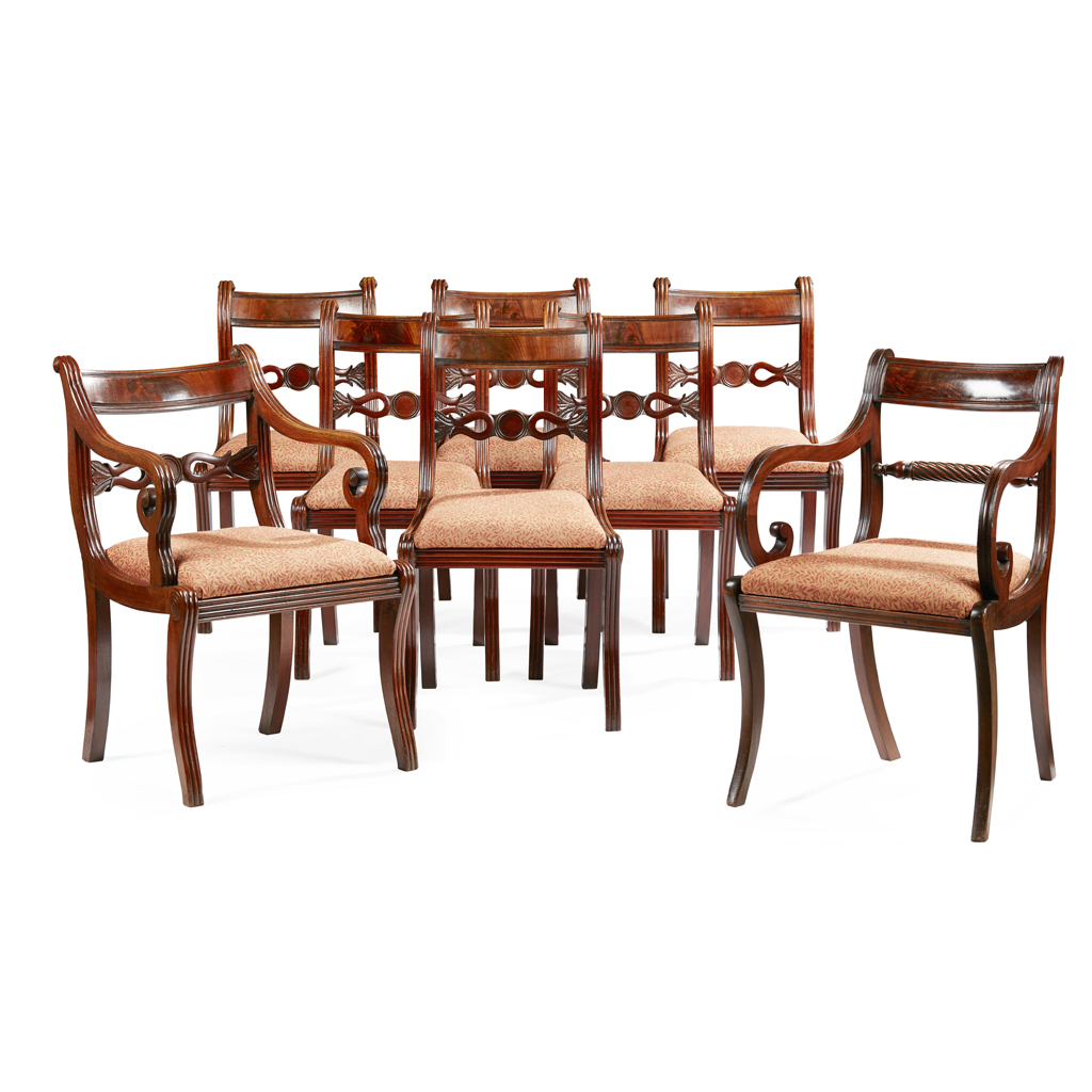 Appraisal: SET OF SEVEN REGENCY MAHOGANY DINING CHAIRS ATTRIBUTED TO GILLOWS