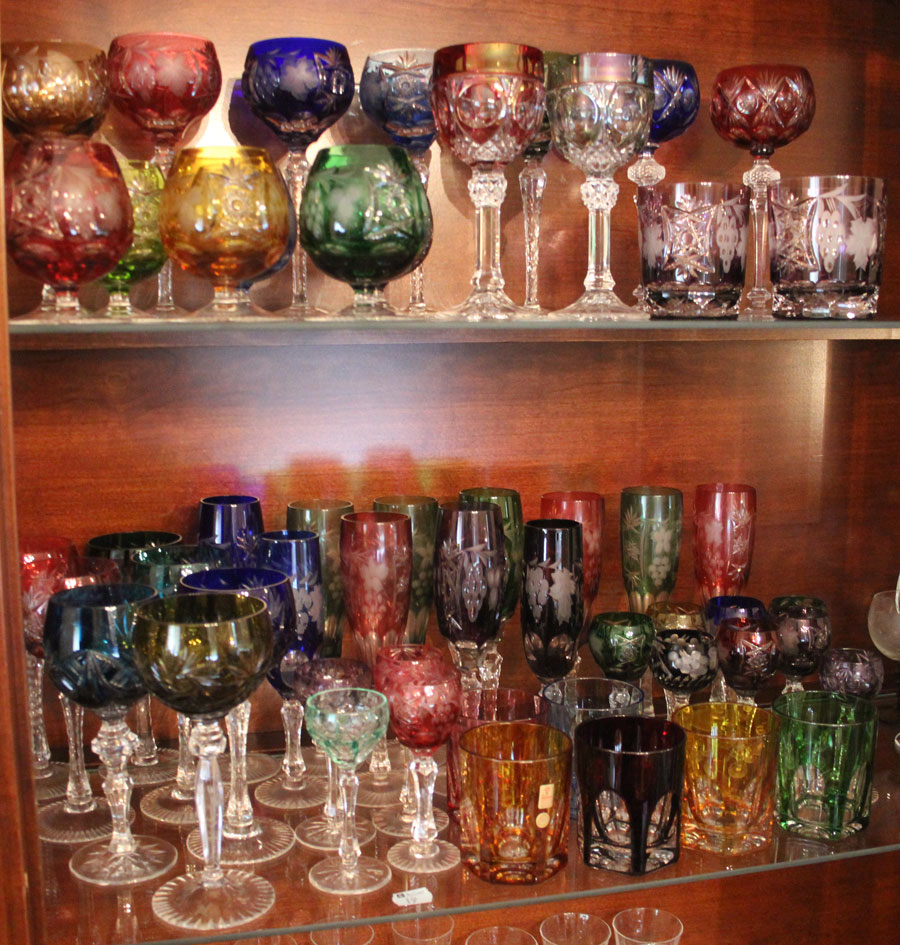 Appraisal: Assorted Bohemian cut glass approx pieces including goblets stemware cups