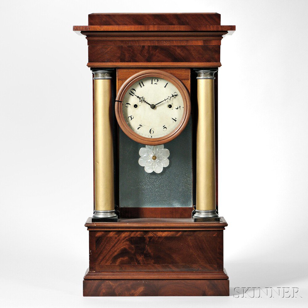 Appraisal: Luman Watson Portico Shelf Clock Cincinnati Ohio c mahogany portico-form