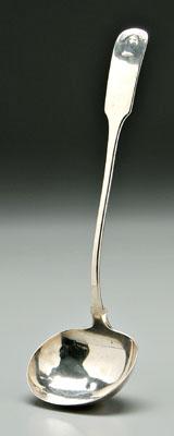 Appraisal: Charleston coin silver ladle downturned fiddle handle sickle and wheat