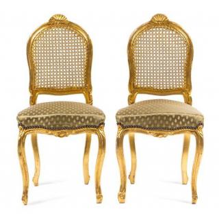 Appraisal: A Pair of Louis XV Style Giltwood Side Chairs Height