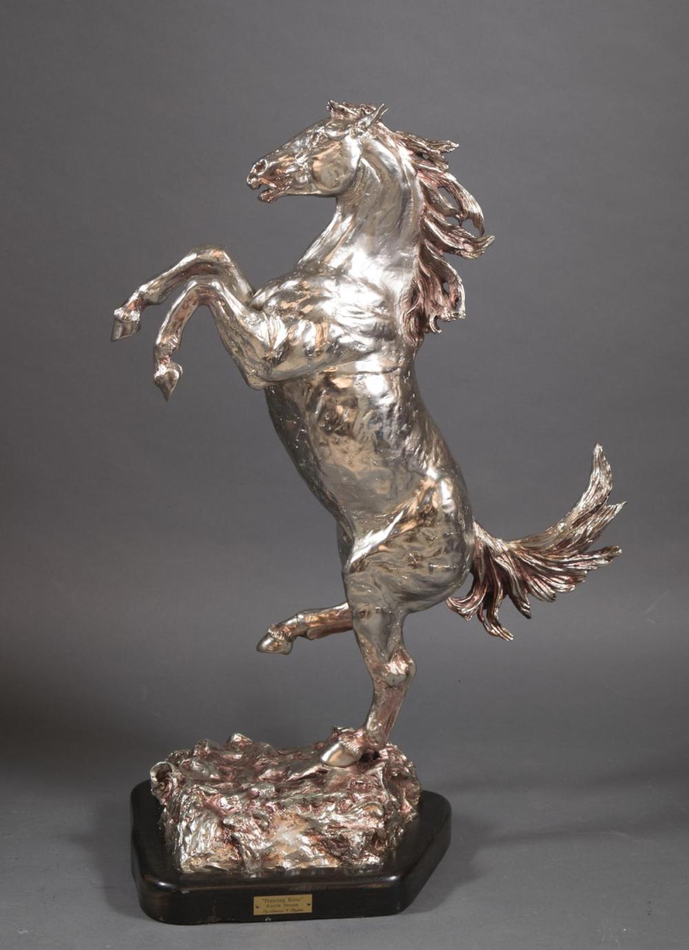 Appraisal: LORENZO GHIGLIERI Oregon born bronze sculpture with silver finish The