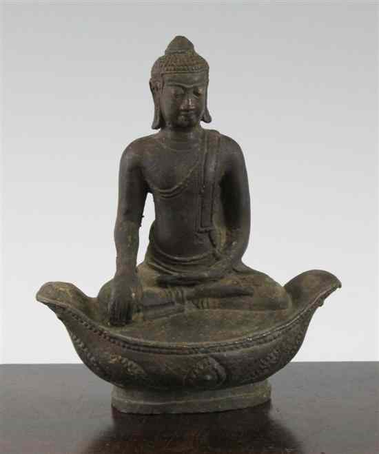 Appraisal: A Thai bronze seated figure of Buddha th century on