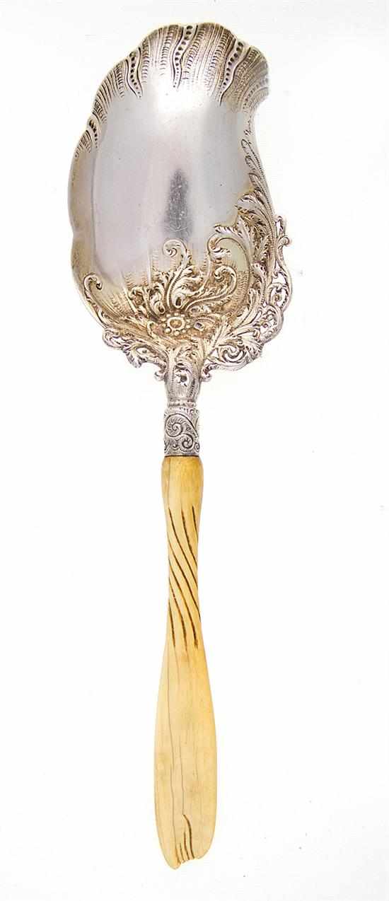 Appraisal: Whiting Ivory pattern sterling serving spoon New York circa highly