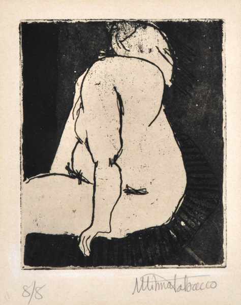 Appraisal: WILMA TABACCO BORN Seated Nude etching x cm