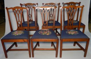 Appraisal: Set of Chippendale Side Chairs in Cherry ca attributed to