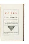 Appraisal: POPE ALEXANDER The Works Volume of Engraved divisional initials and