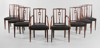 Appraisal: Important Set of Eight Charleston Federal Dining Chairs attributed to