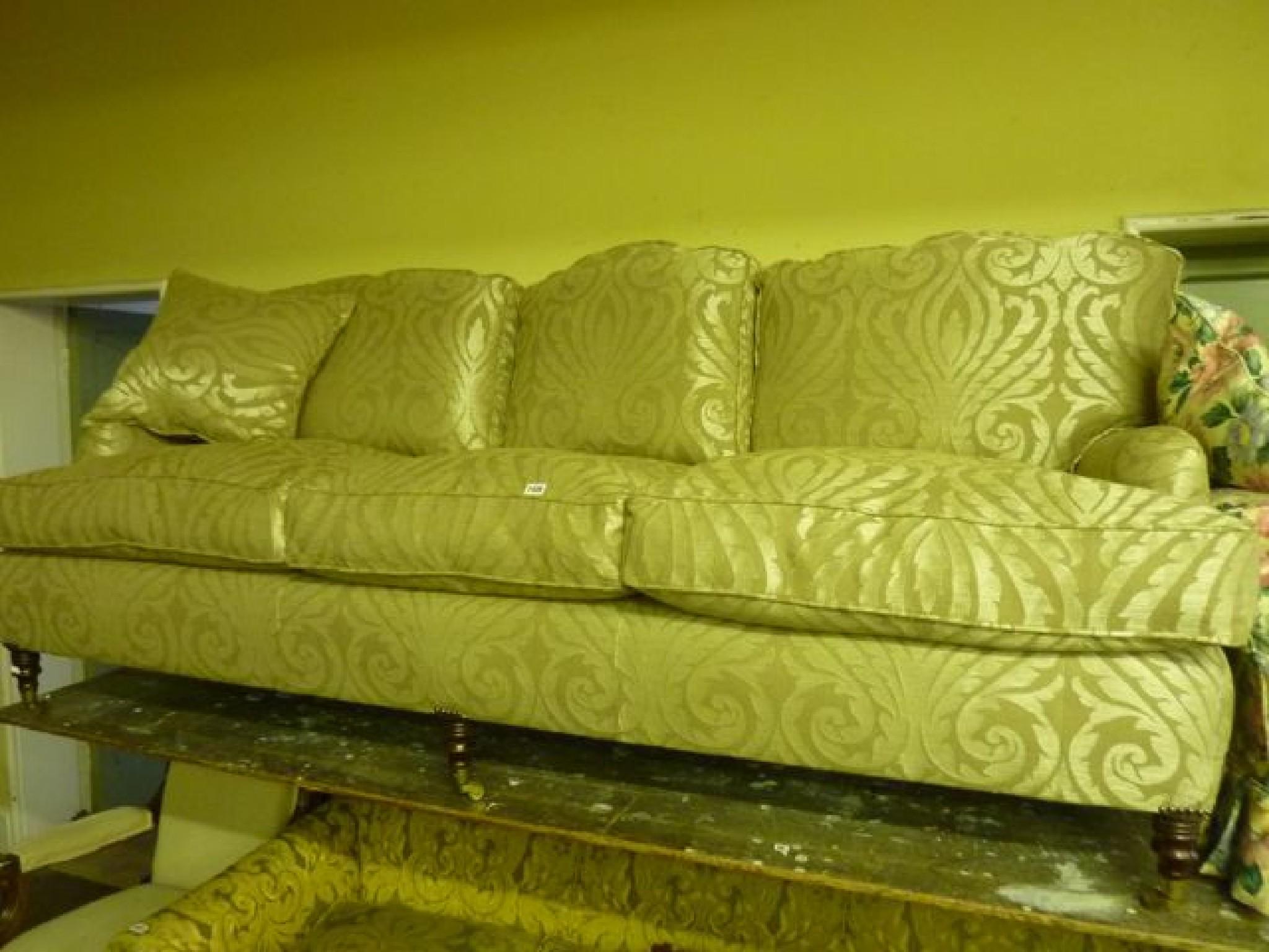 Appraisal: A good quality contemporary three seat sofa in the th