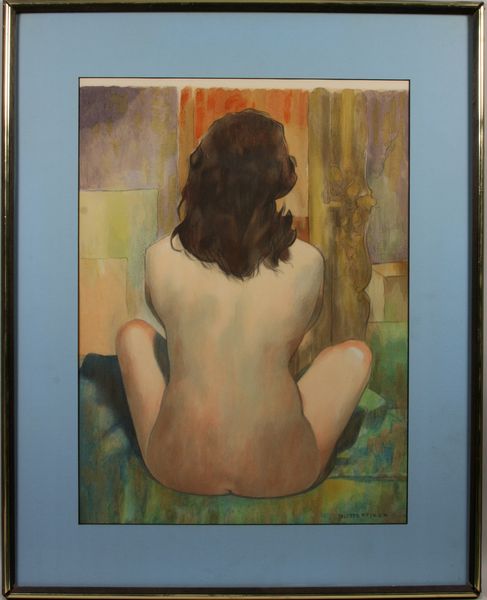 Appraisal: Framed painting portrait of nude woman wc p x x