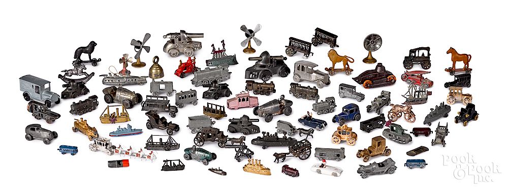 Appraisal: Large collection of white metal toys Large collection of white