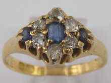 Appraisal: An ct gold diamond and sapphire cluster ring