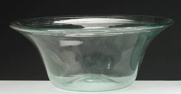 Appraisal: An aqua blown glass basin th century height in diameter