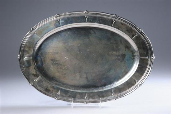 Appraisal: DOMINICK HAFF STERLING SILVER TRAY early th century Oval stylized