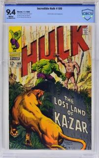 Appraisal: Marvel Comics Incredible Hulk No CBCS UNITED STATES TH CENTURY