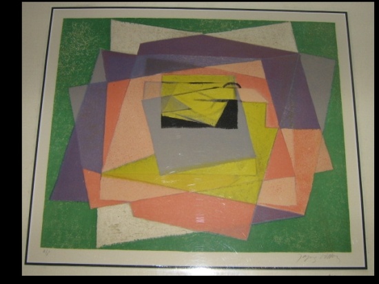 Appraisal: JACQUES VILLON after Papiers Color lithograph x x inches wide